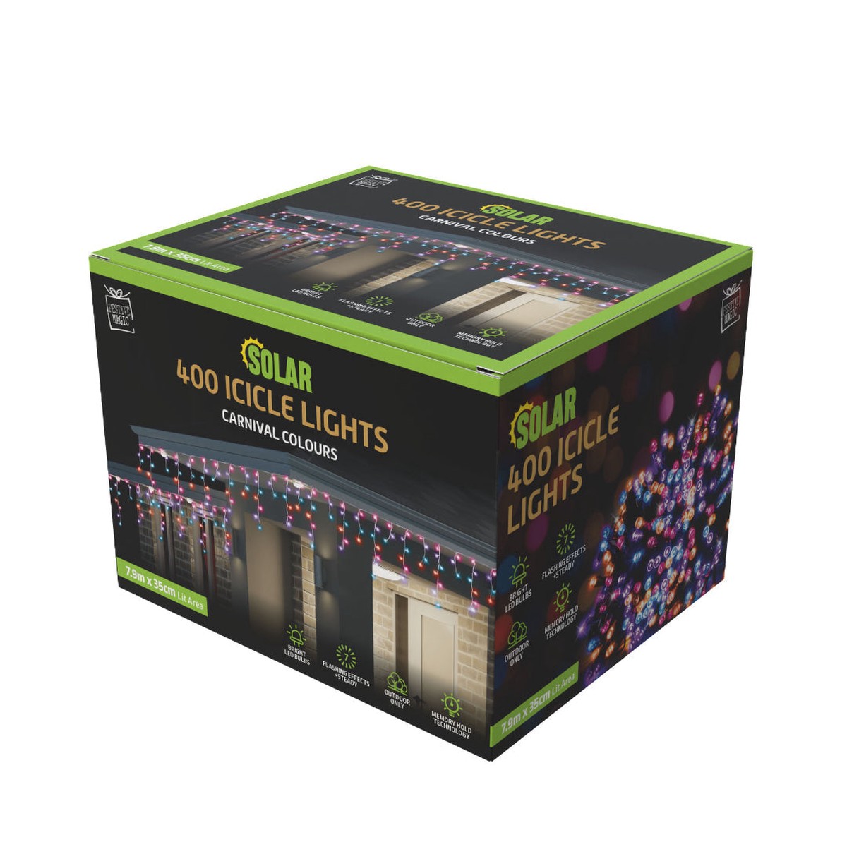 Solar Icicle Lights 400 Carnival
