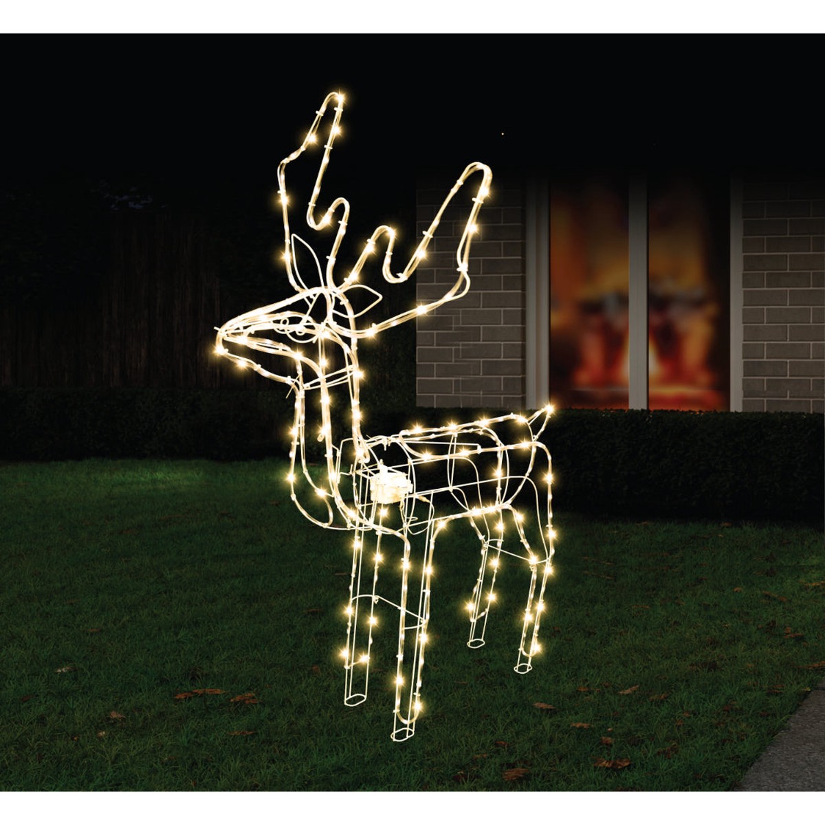 Solar Reindeer Moving Head Turn Warm White