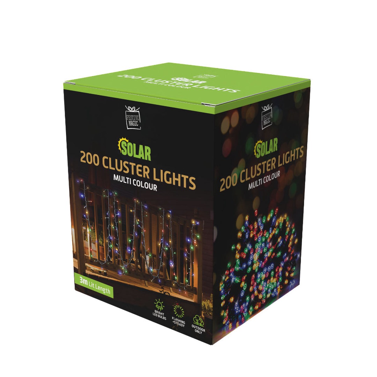 Solar LED Cluster Lights 200 Multi Colour