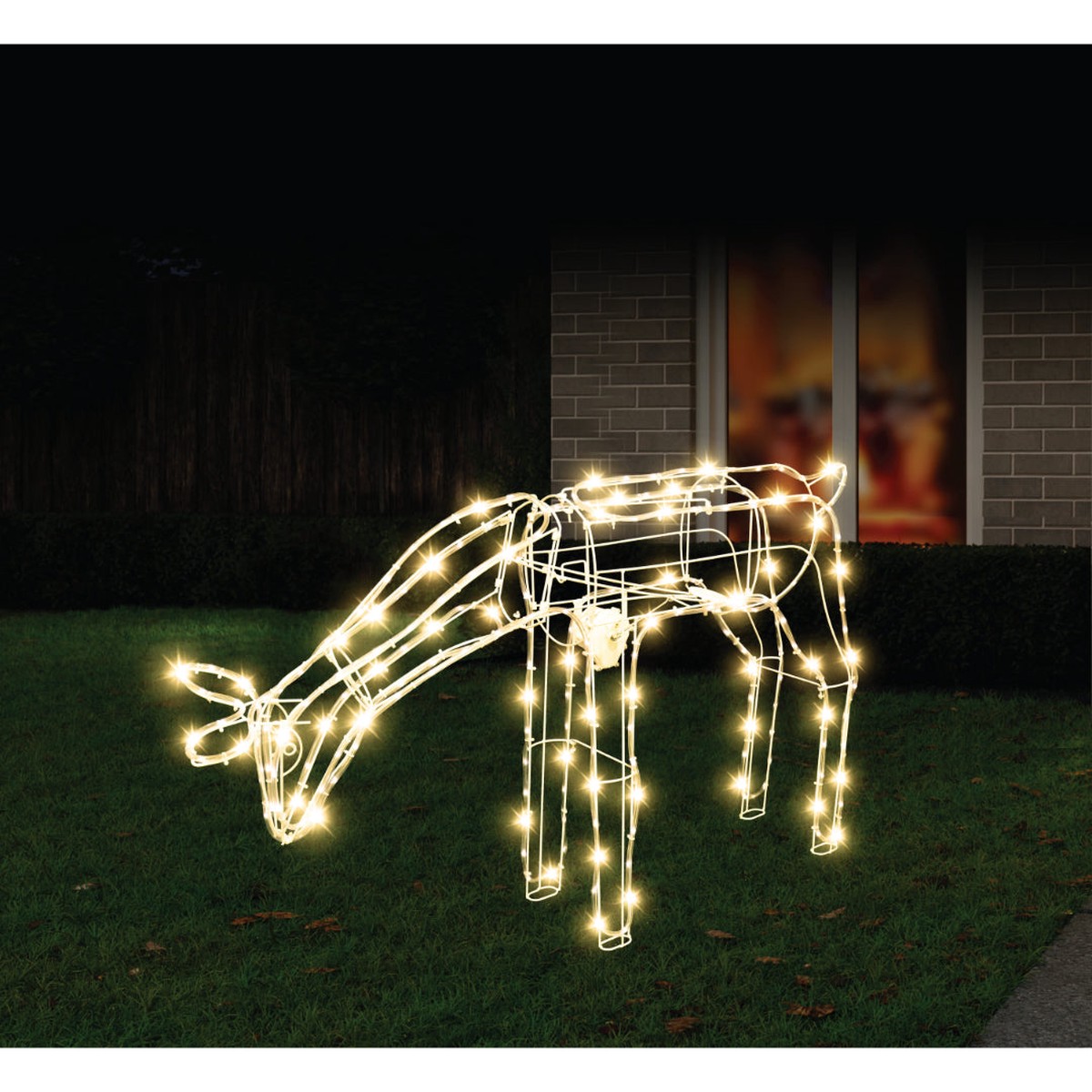 Solar Reindeer Moving Head Up-Down Warm White