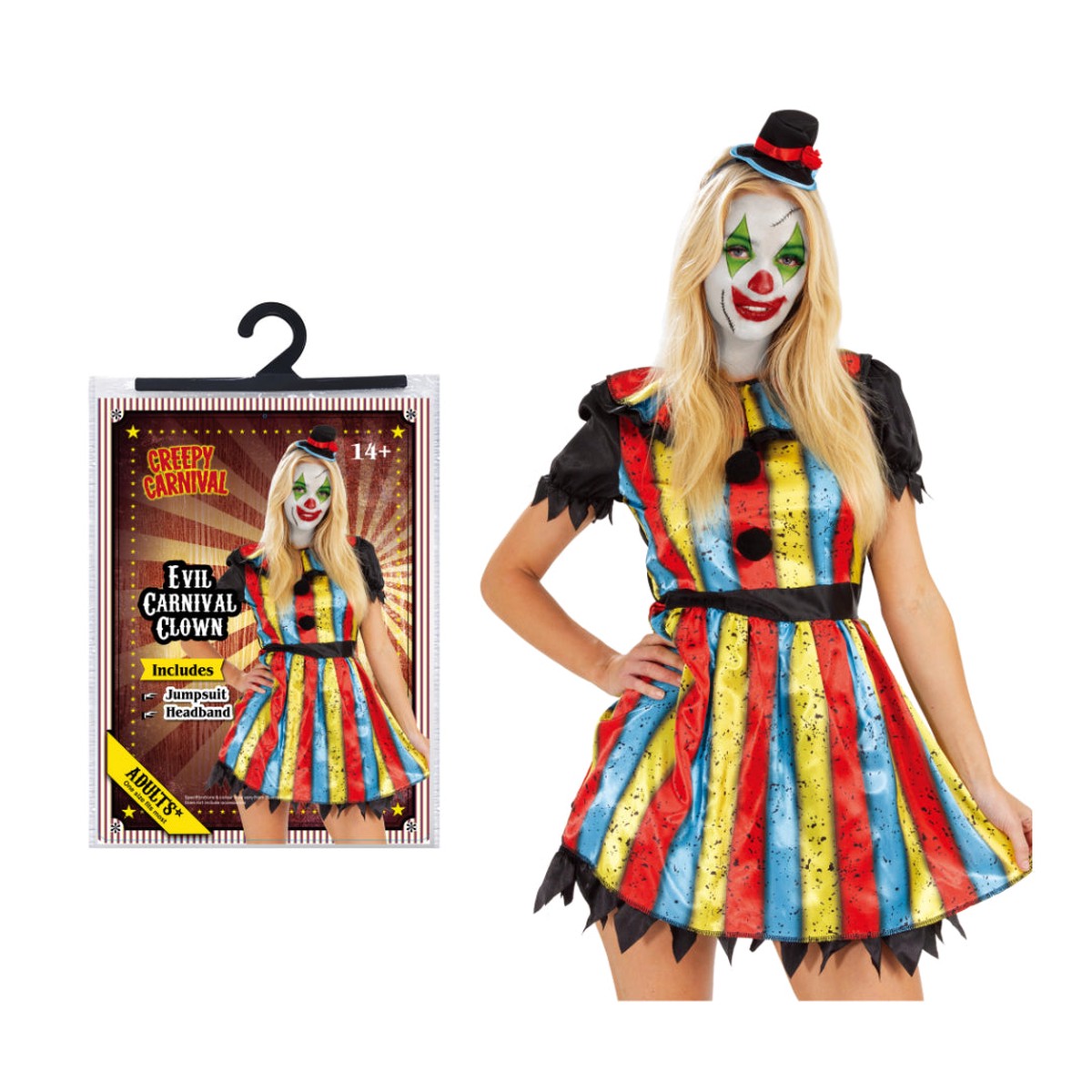 Hot Sale Costume Evil Carnival Clown Adults