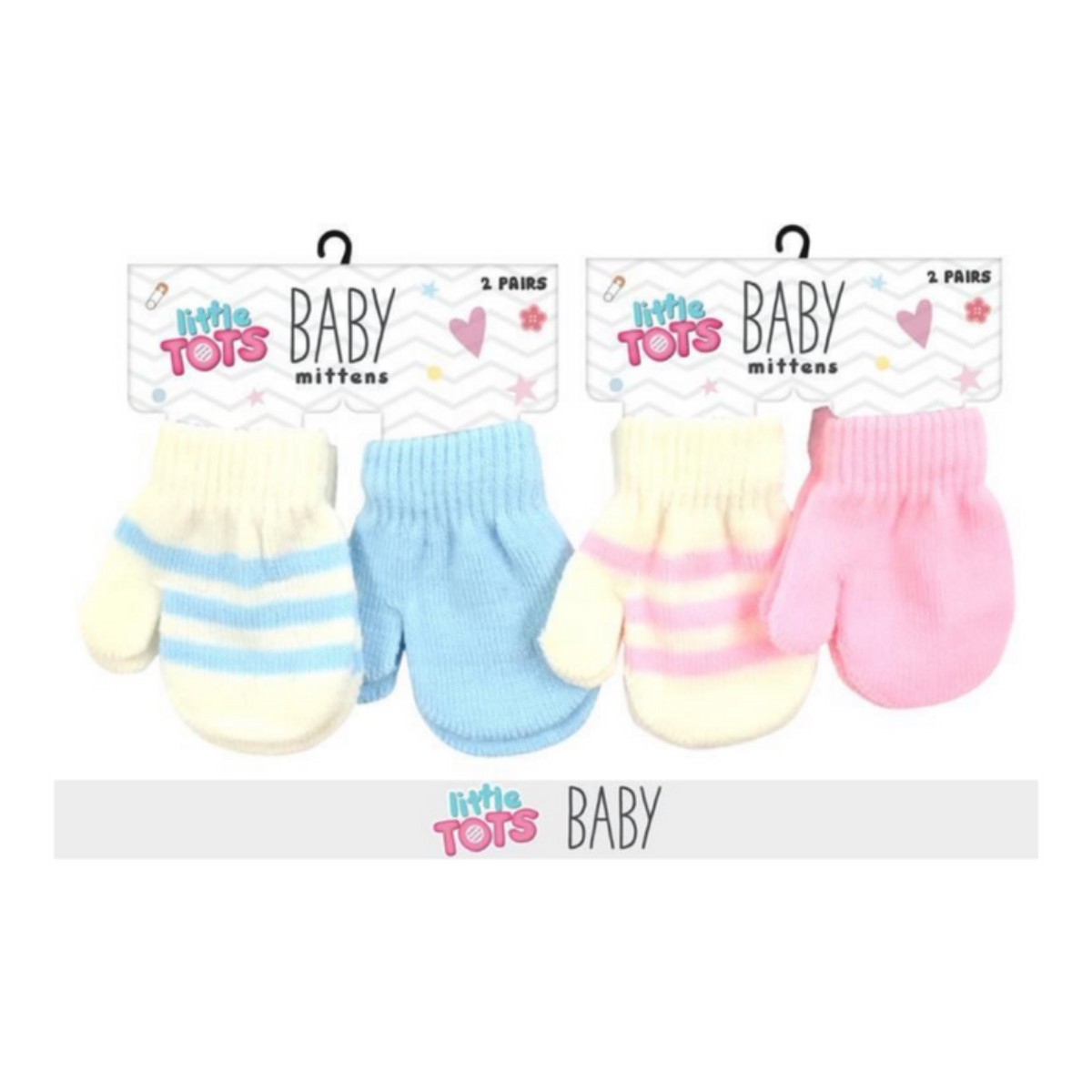 2Pair Infant Knitted Mittens