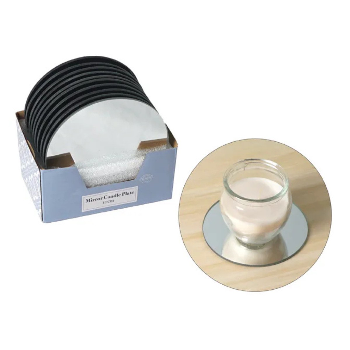 Round Mirror Candle Plate 10cm