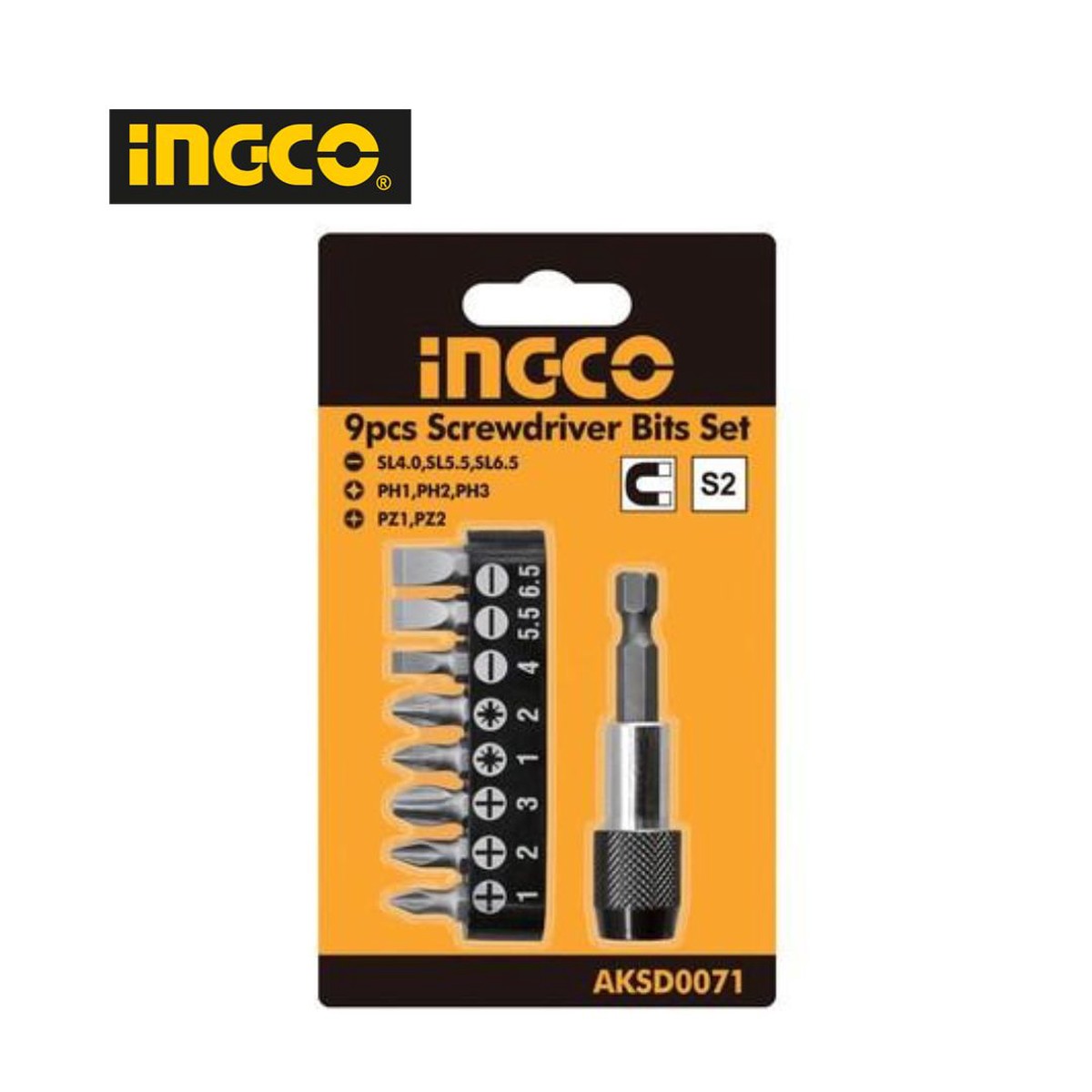 INGCO 9pcs Screwdriver Bits Set