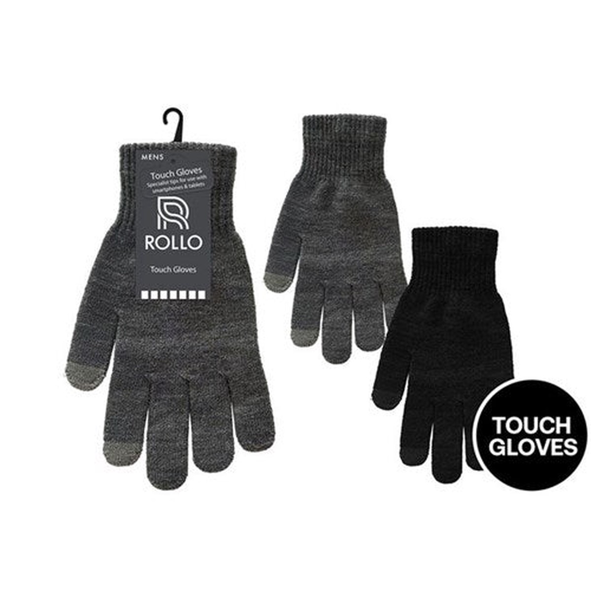 Men Knit Touch Gloves 2Assorted