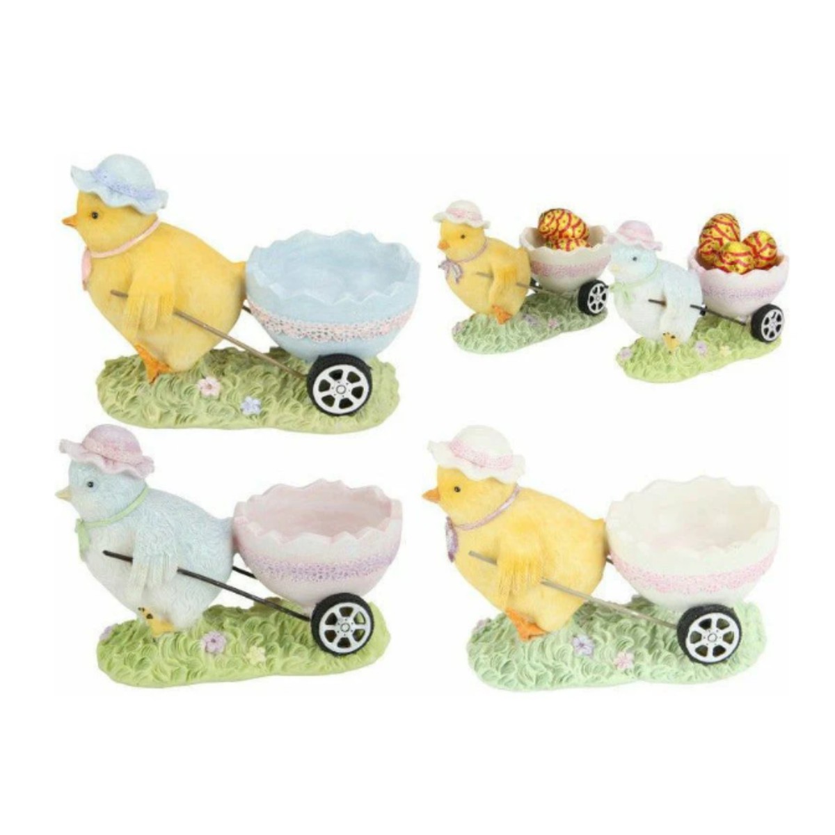Chicken Pulling Egg Cup 12cm Assorted
