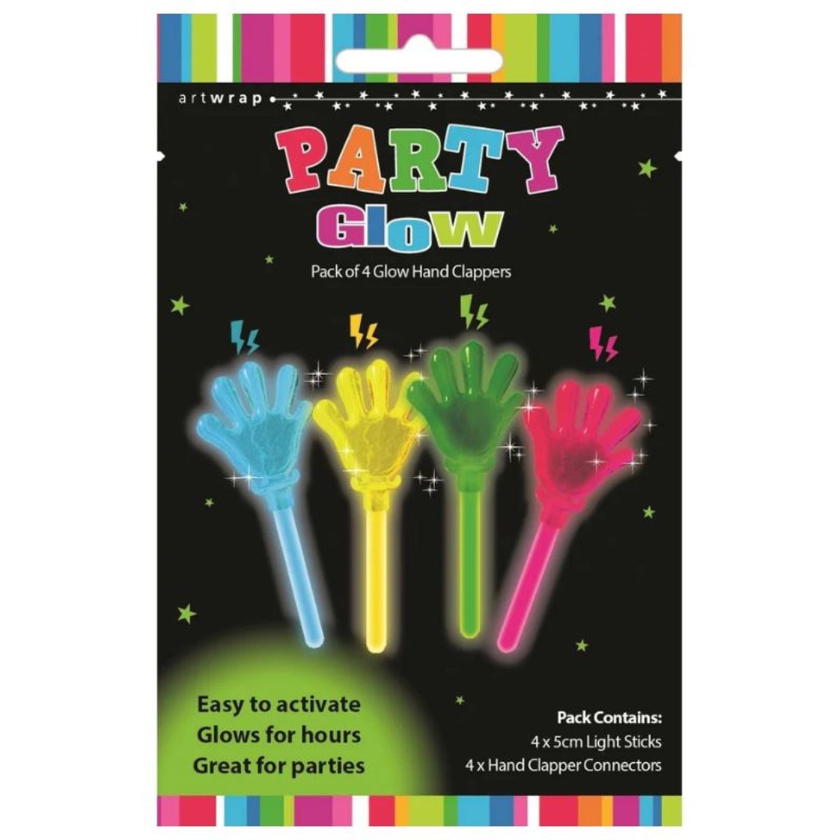 GLOW FAVOURS HAND CLAPPER 4PK