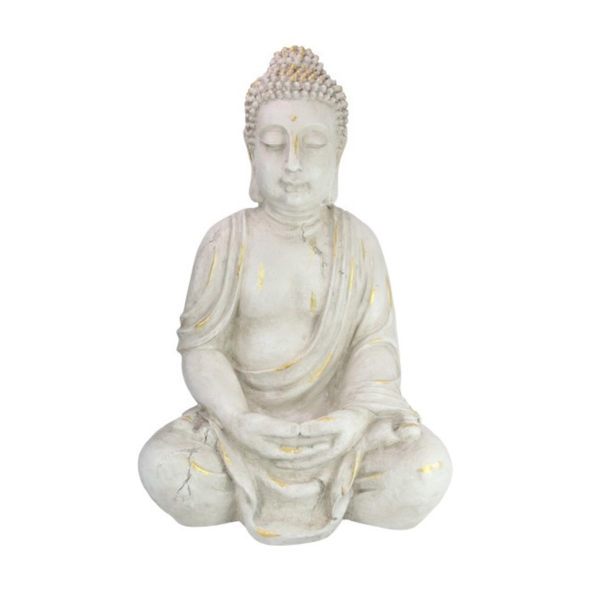 White & Gold Brushed Rulai Buddha 68cm