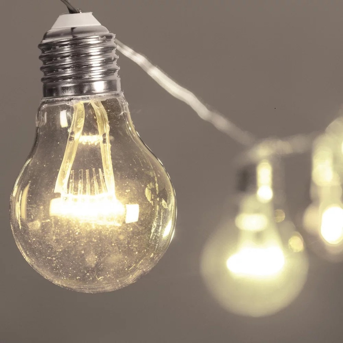 10 LED Globes Festoon String WarmWhiteLightsClearCord