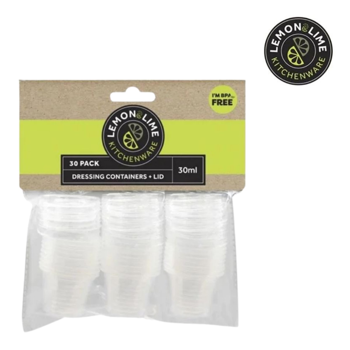 DRESSING CONTAINERS W/LIDS 30PK 30ML