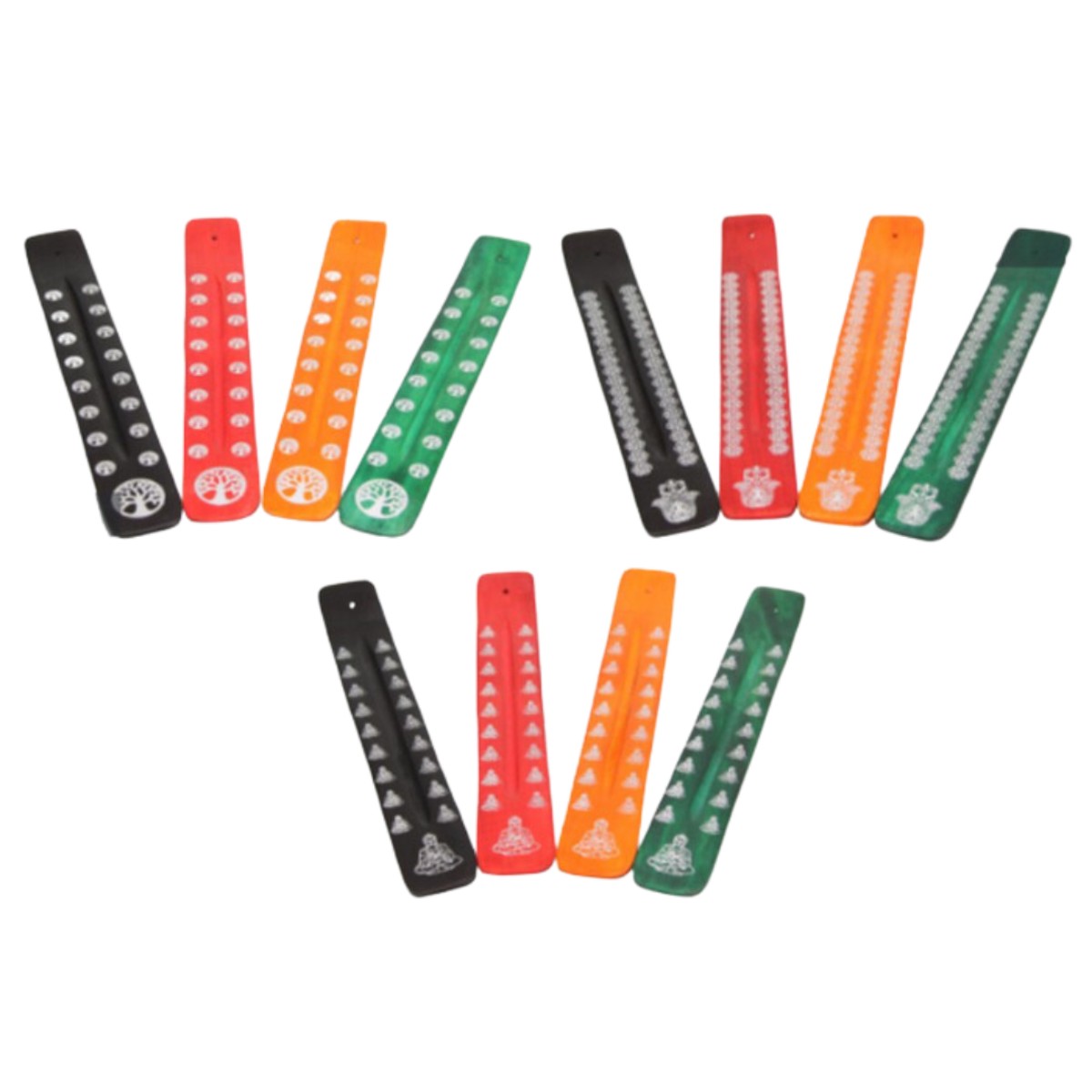 Incense Holder Colourful Buddha Assorted