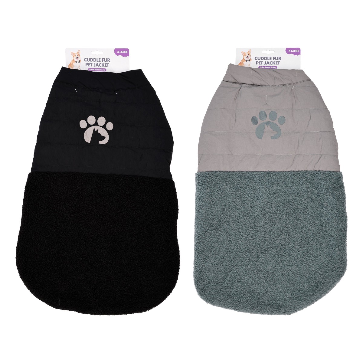 Pet Jacket Cuddle Fur 70cm Black/Granite
