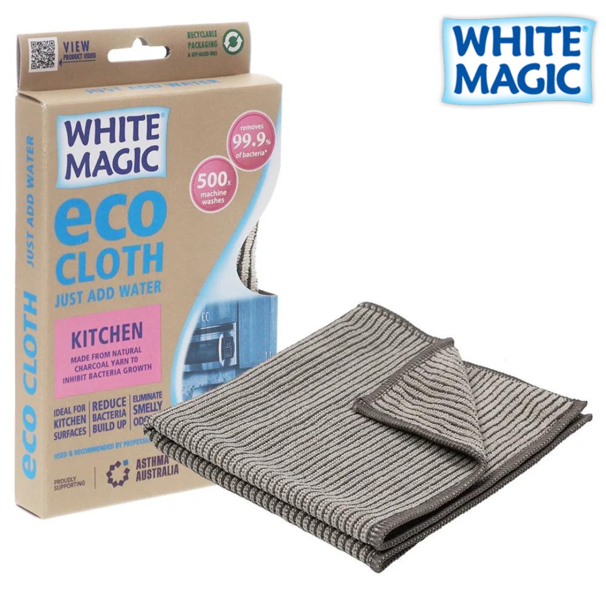 White MagicMicroFibre Kitchen Eco Cloth Retail