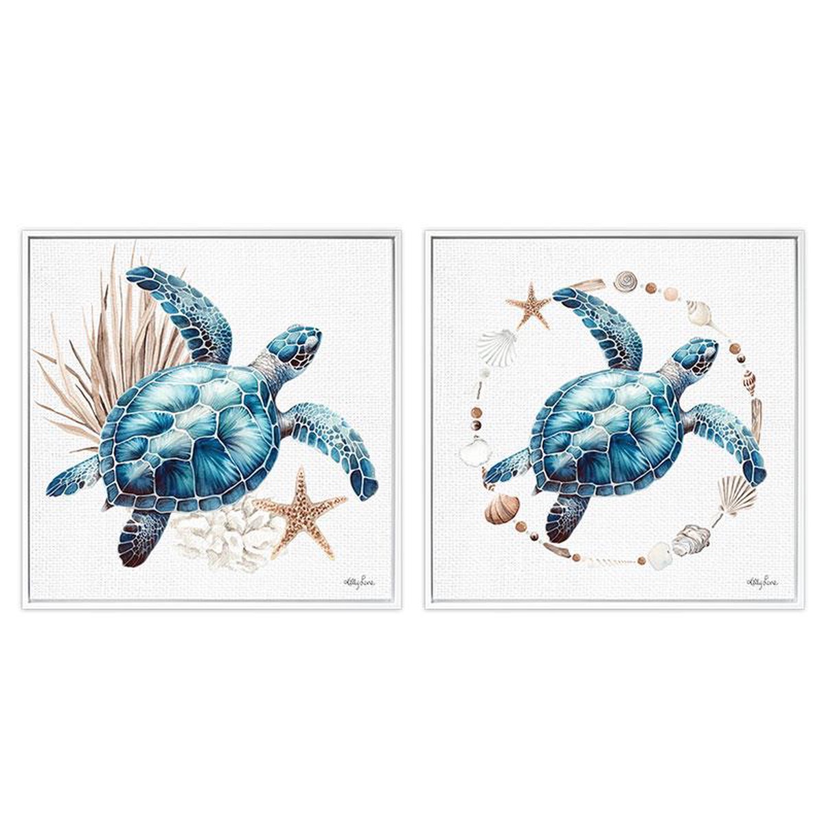 Turtle Beach Framed Canvas 2 Assorted 40x40cm