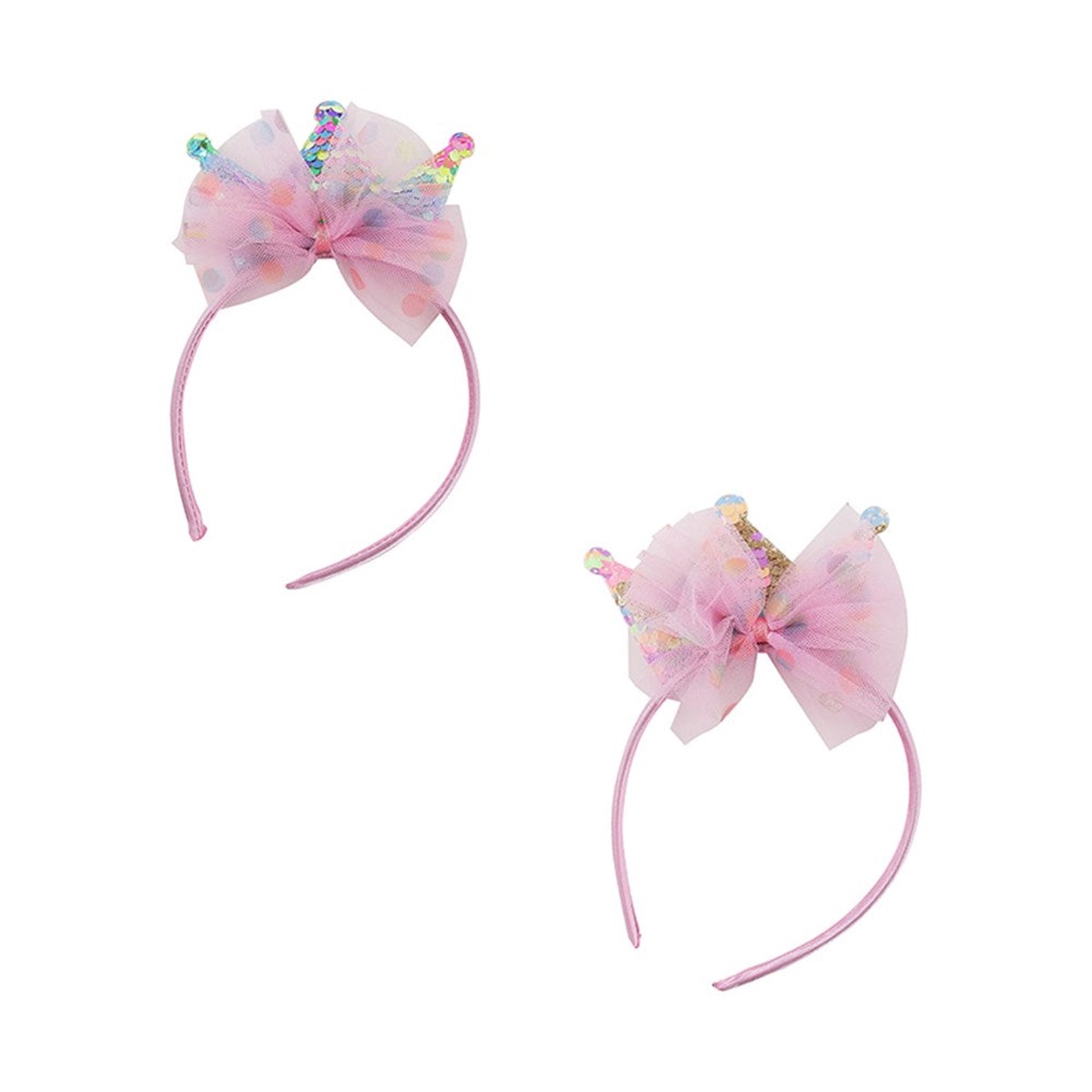2A MINI IRIDESCENT SEQUINED CROWN HEADBAND