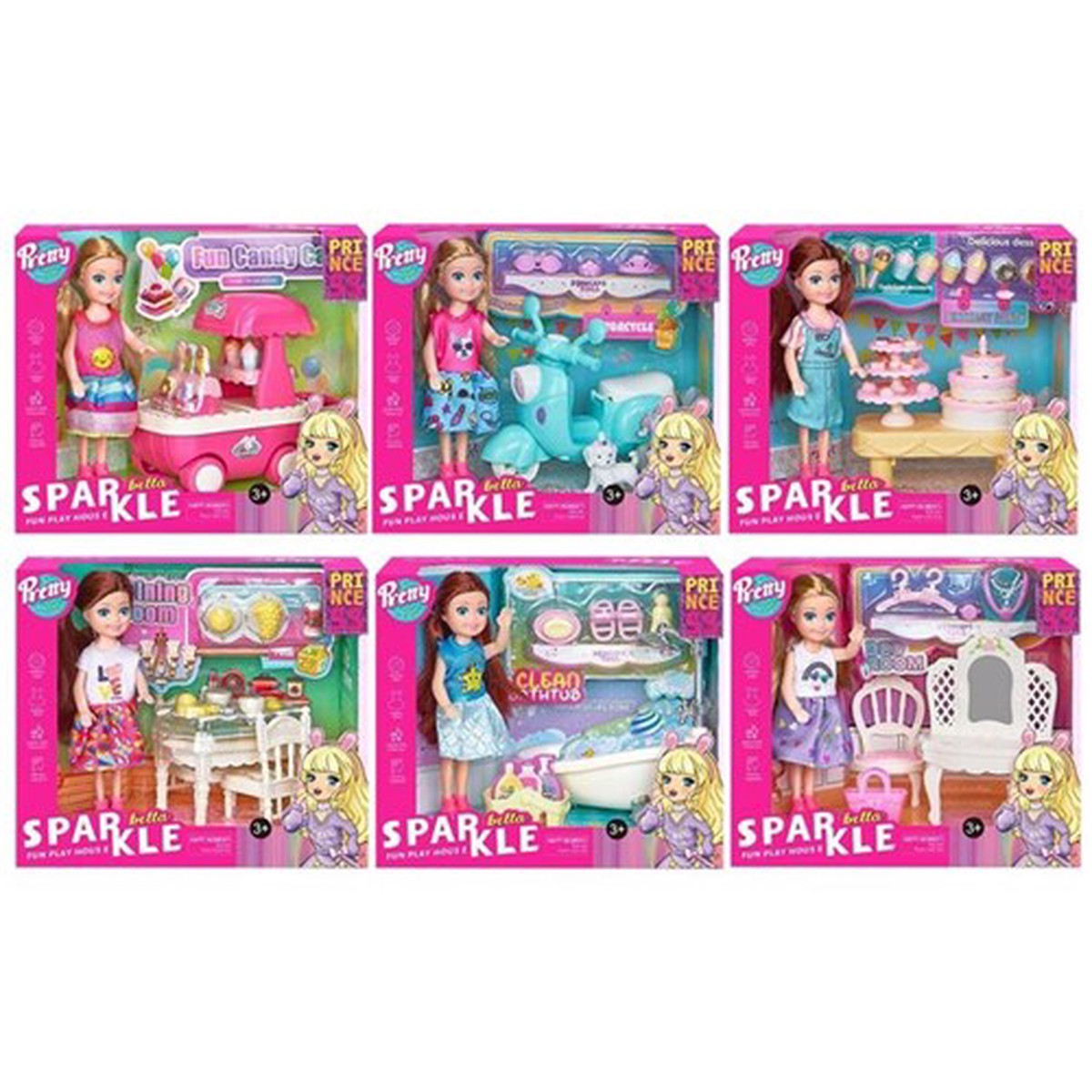 7-15pce Small Doll Set with Accessories