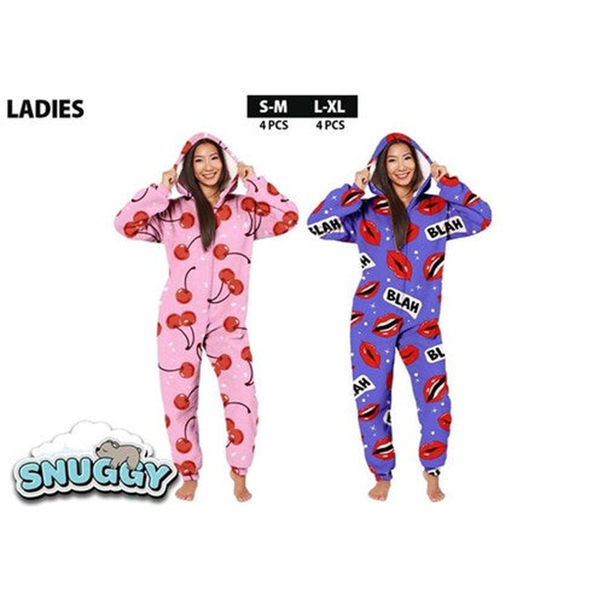 Snuggy Sherpa Onesies Ladies Assorted