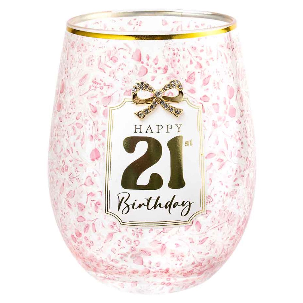 21St Stemless Pretty Bow Glass 560ml