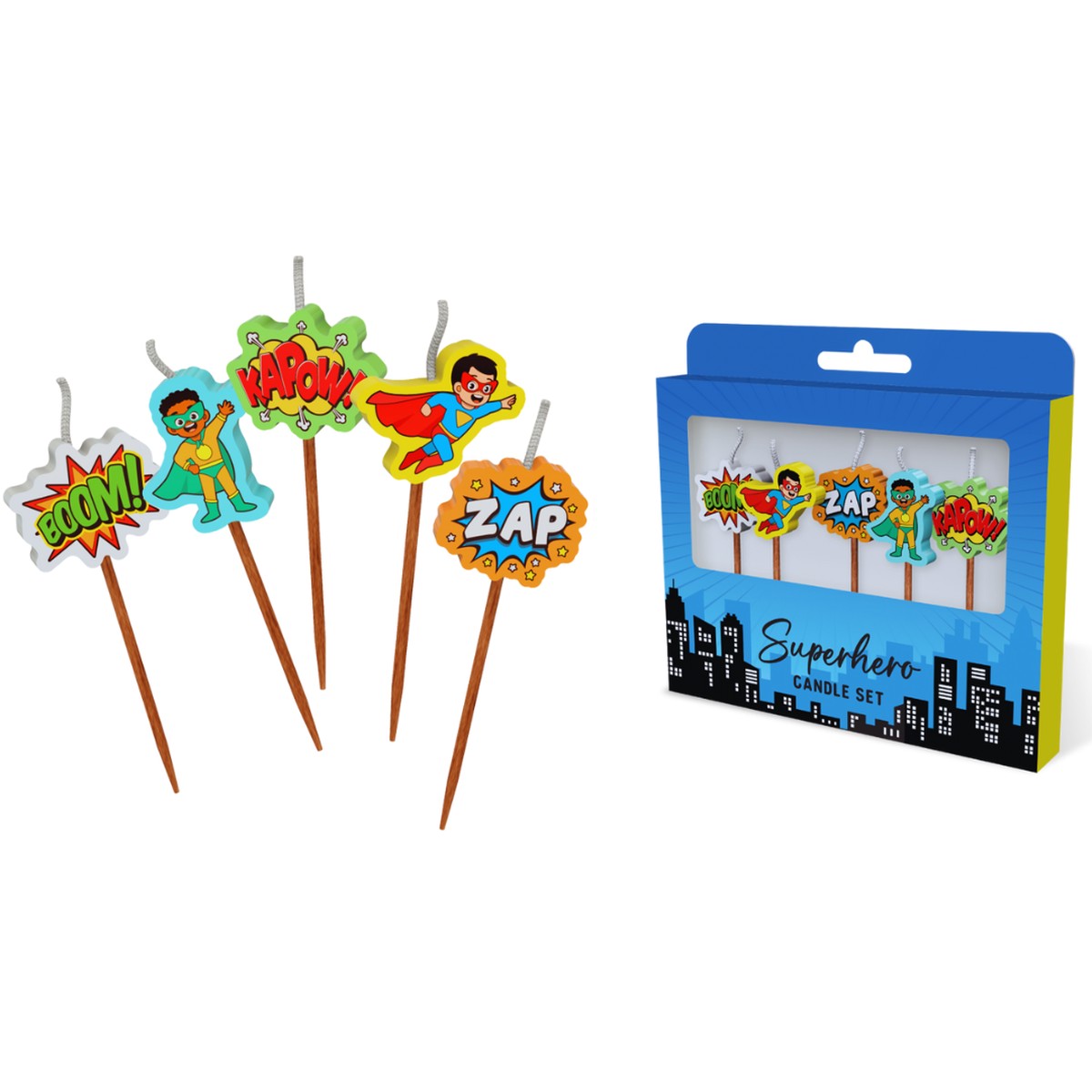 SUPERHERO - BOYS NOVELTY CANDLE PACK