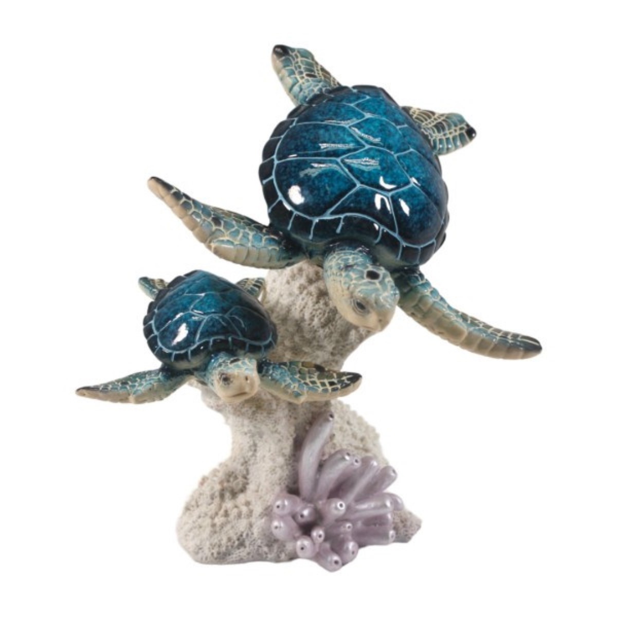 Twin Turtles on Coral 16cm