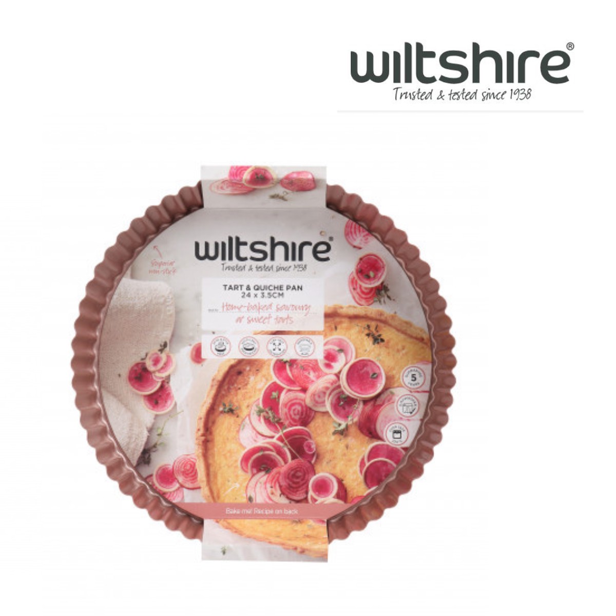 Wiltshire Quiche and Tart Pan 24cm Rose Gold