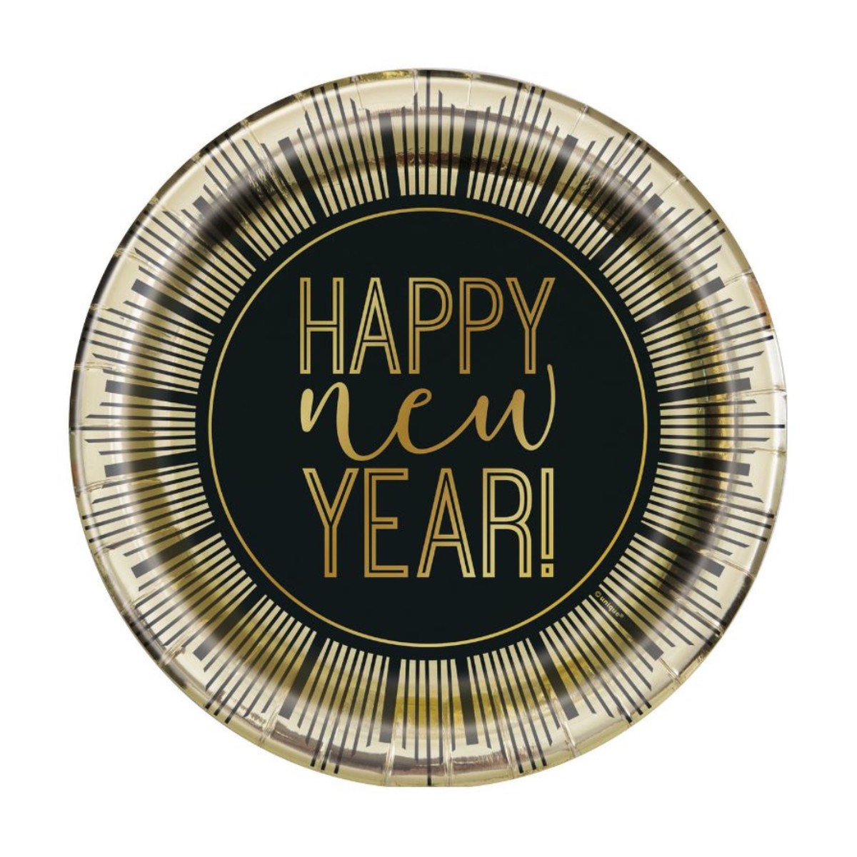 Roaring New Year 8 x 18cm (7in) Foil Stamped Paper Plates