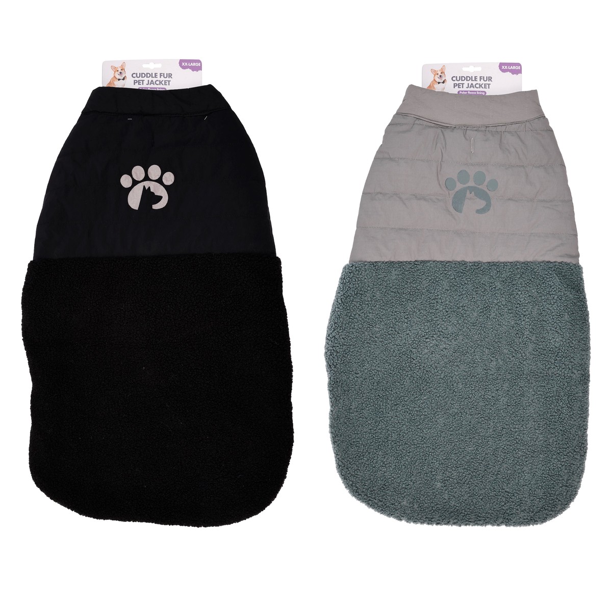 Pet Jacket Cuddle Fur 80cm Black/Granite