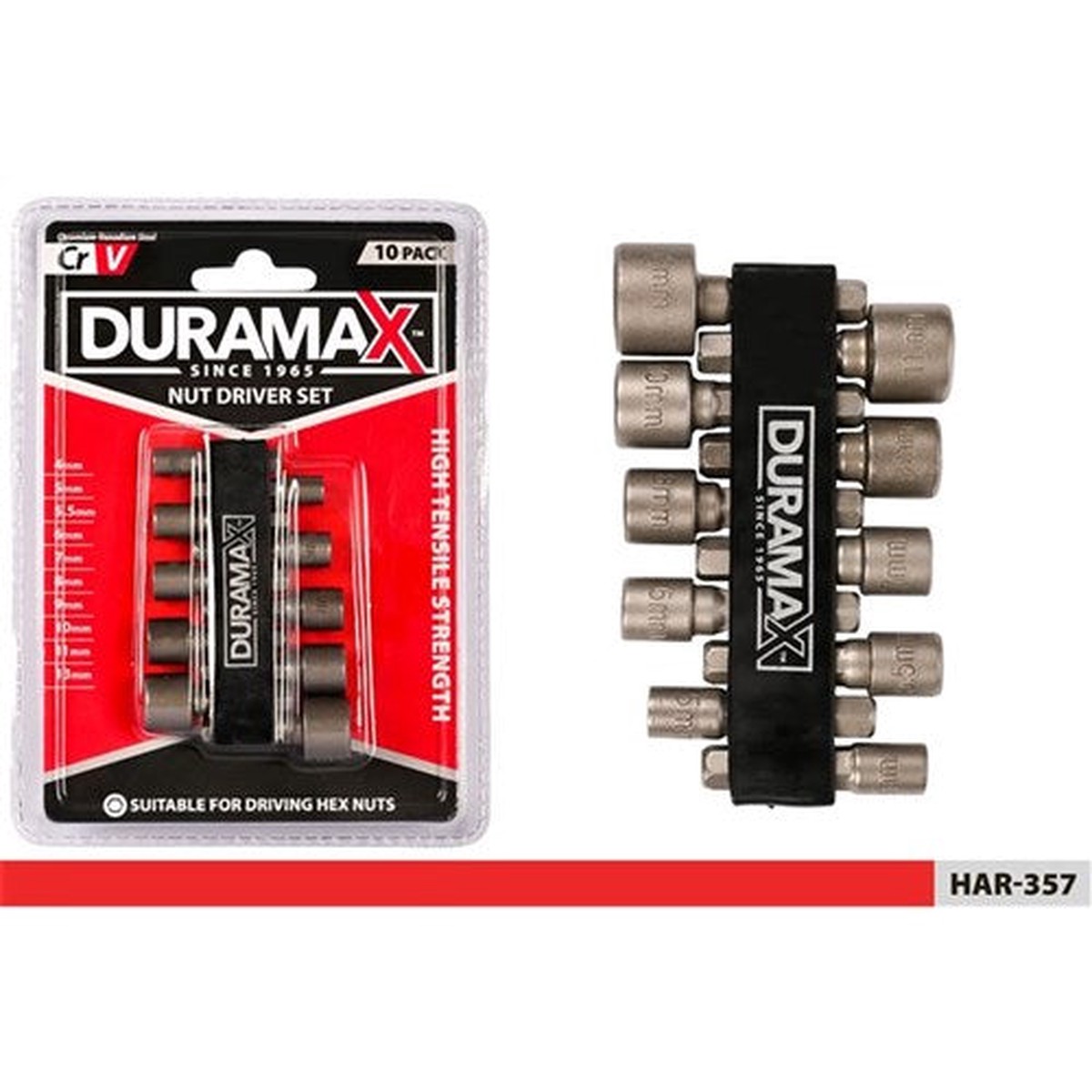 10pce Power Bit Nut Driver Set