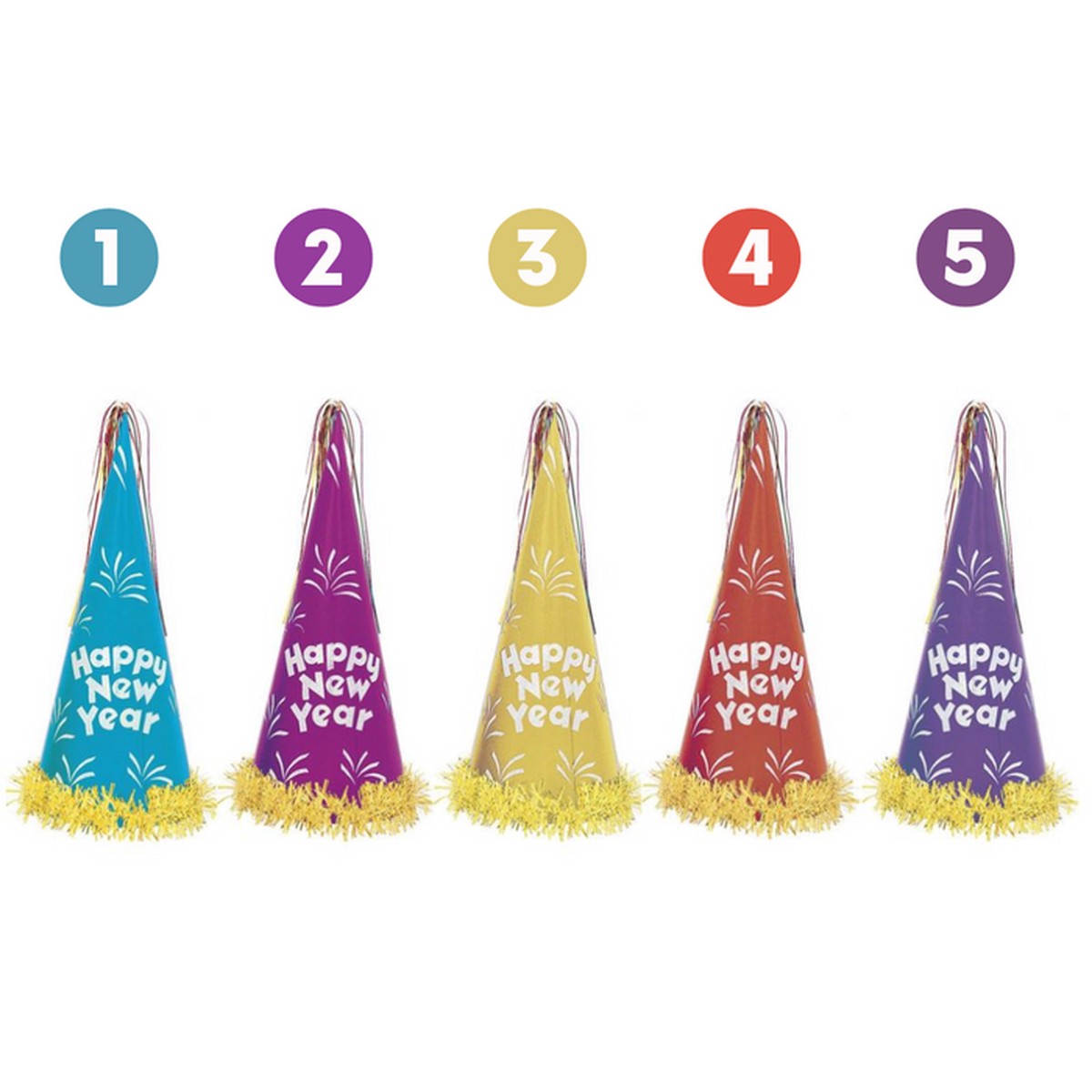 New Year Giant Cone Hat - Assorted Colours