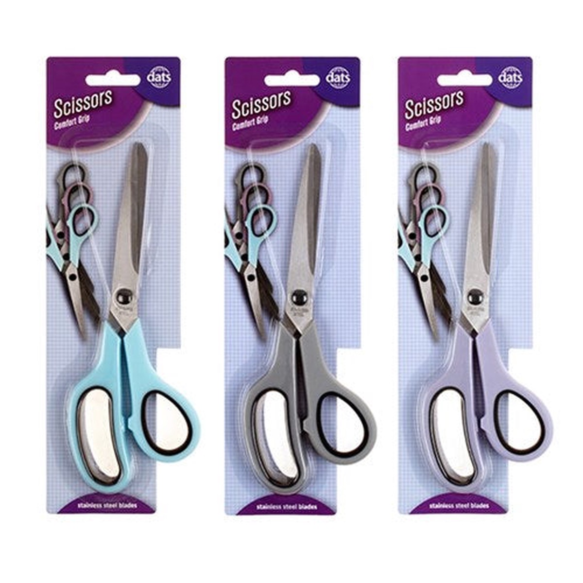 Scissors Rubber Grip 215mm 3 Assorted Colours