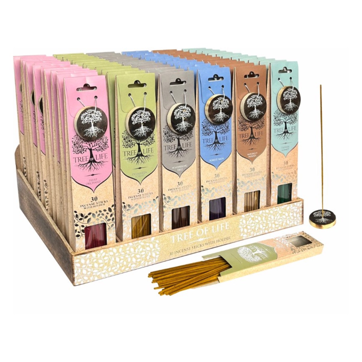 Tree of Life Incense 30 Sticks with Holder Assorted