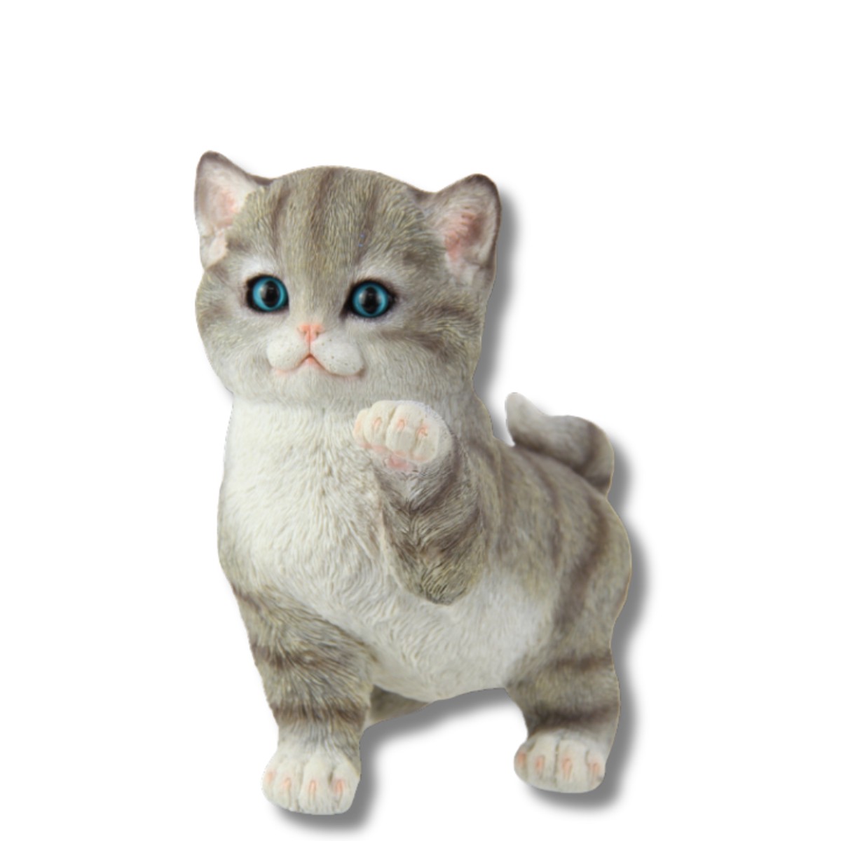 19CM PLAYFUL GREY CAT W/BLUE EYES
