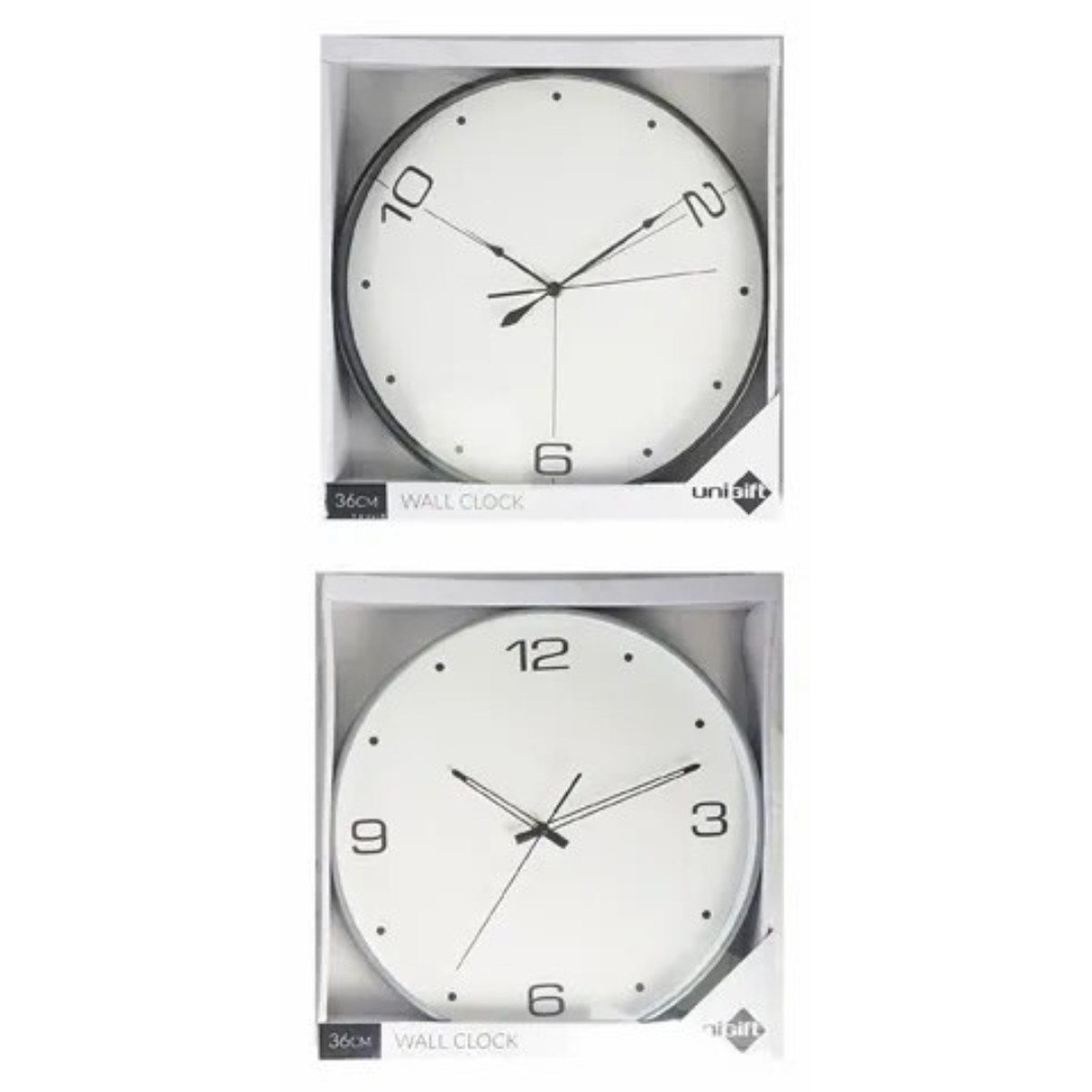 Classic Clock 36cm Black/White Assorted