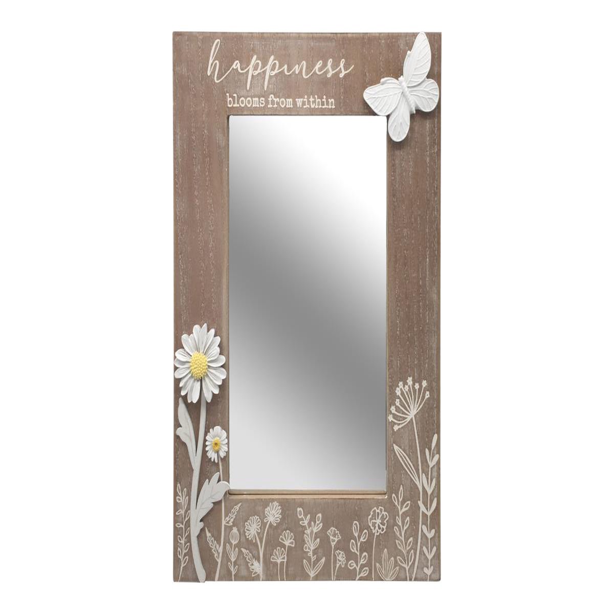 Wall Mirror With Daisy Design 40x30cm