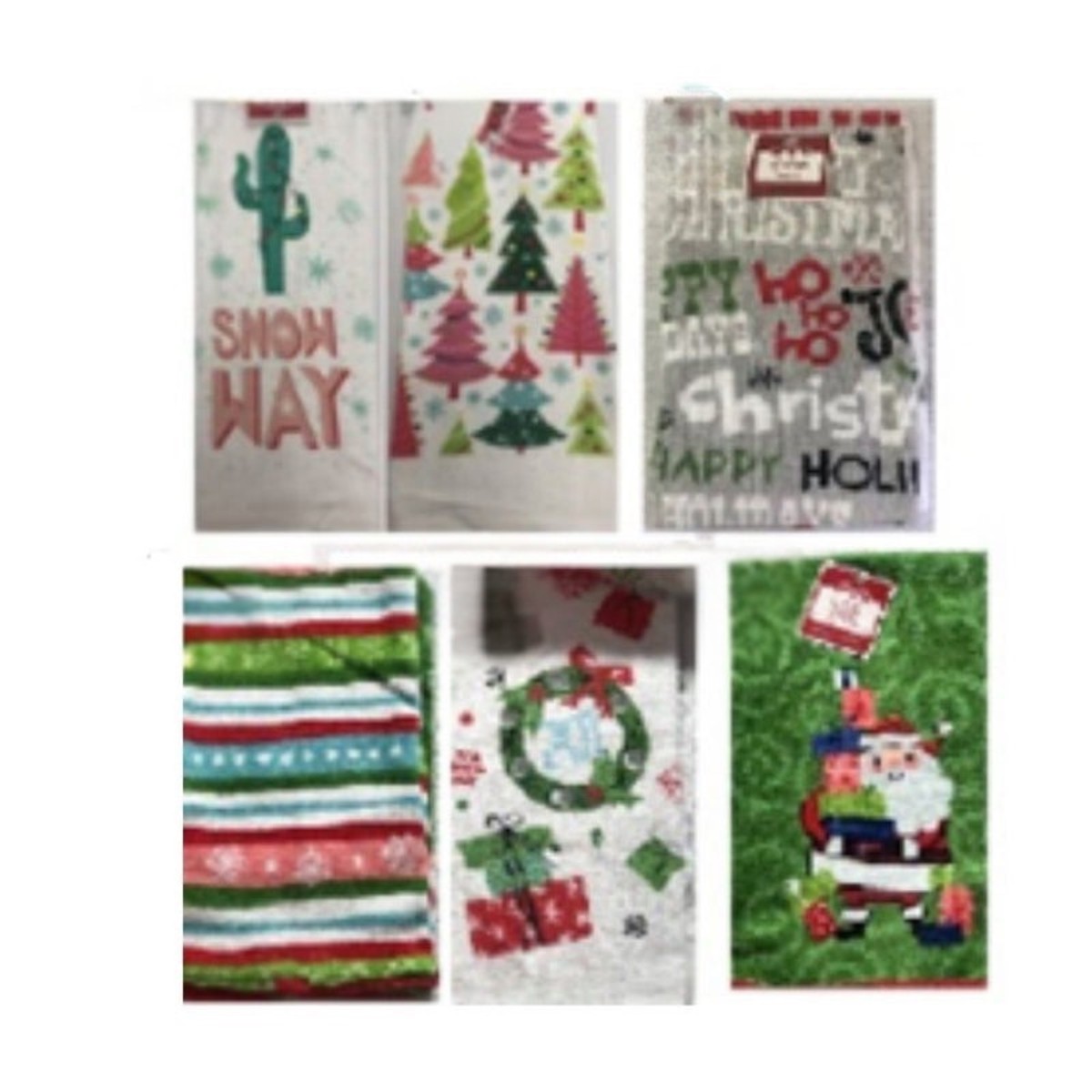Xmas Printed T-Towel Assorted