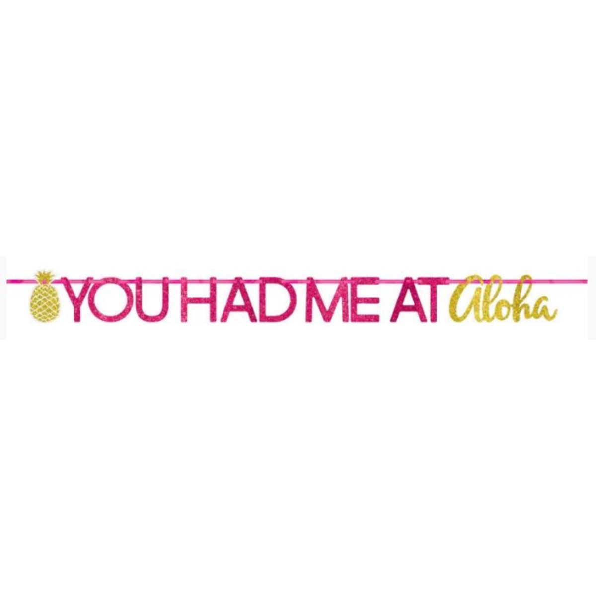 You Had Me At Aloha Glittered Cardboard Letter Banner