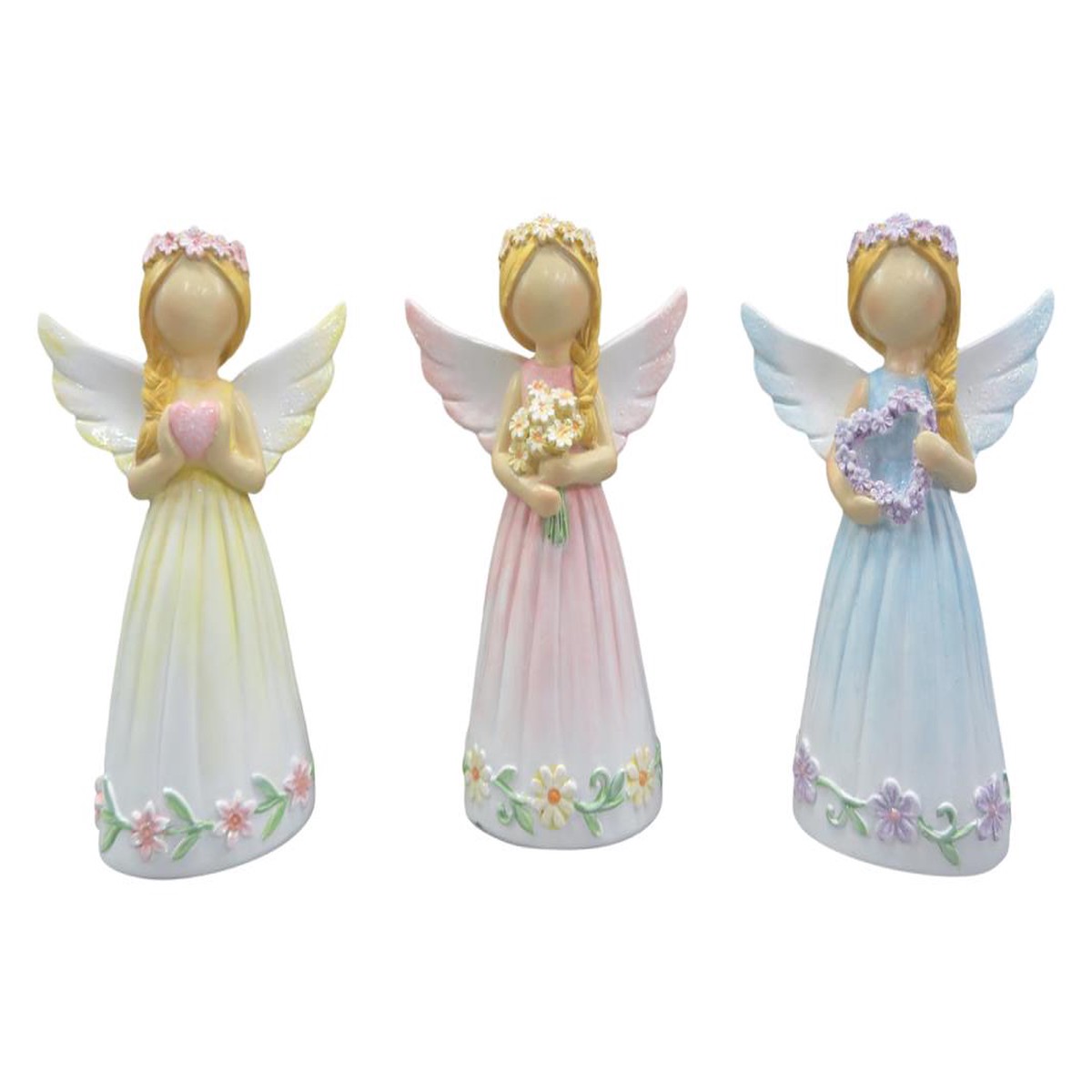 12CM STANDING FLORAL ANGEL 3 ASS