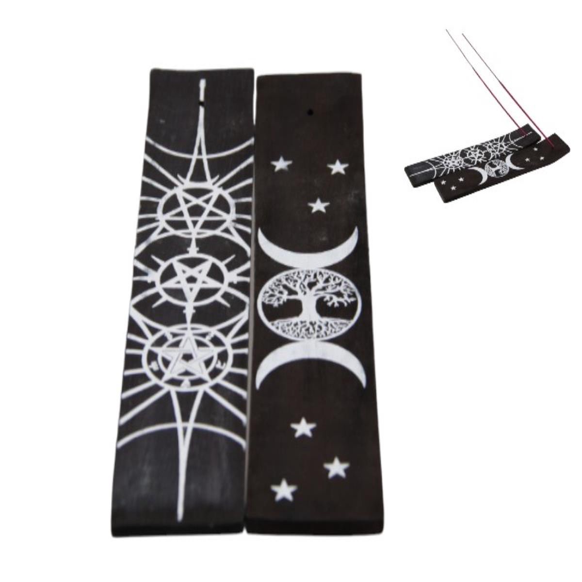 25CM MYSTIC BLACK/WHITE INCENSE HOLDER 2