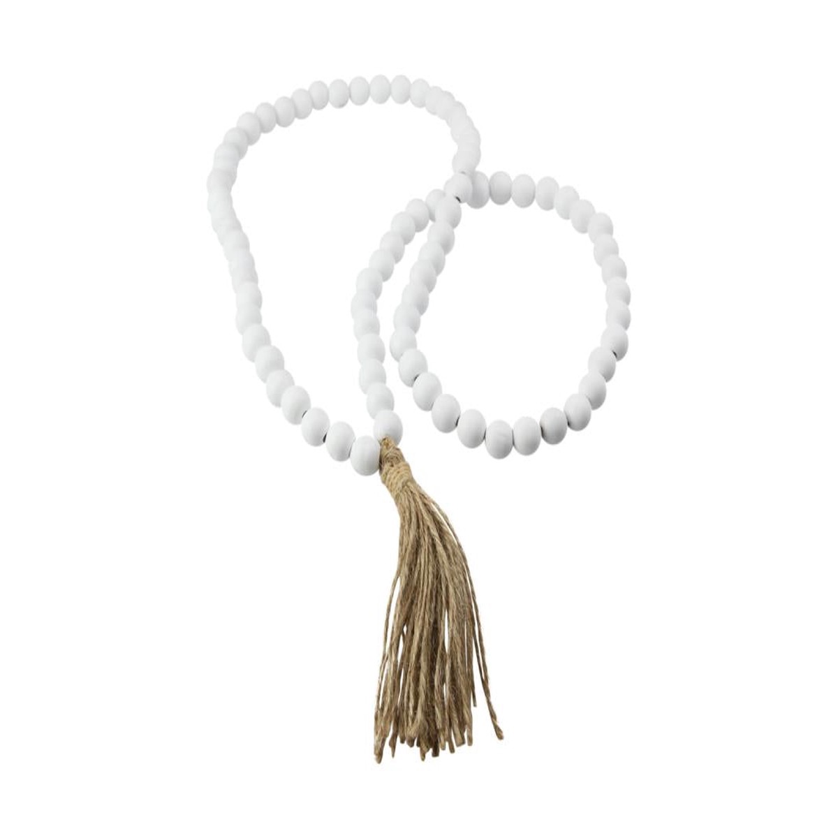 WHITE BEADS DECOR HANGER 68CM