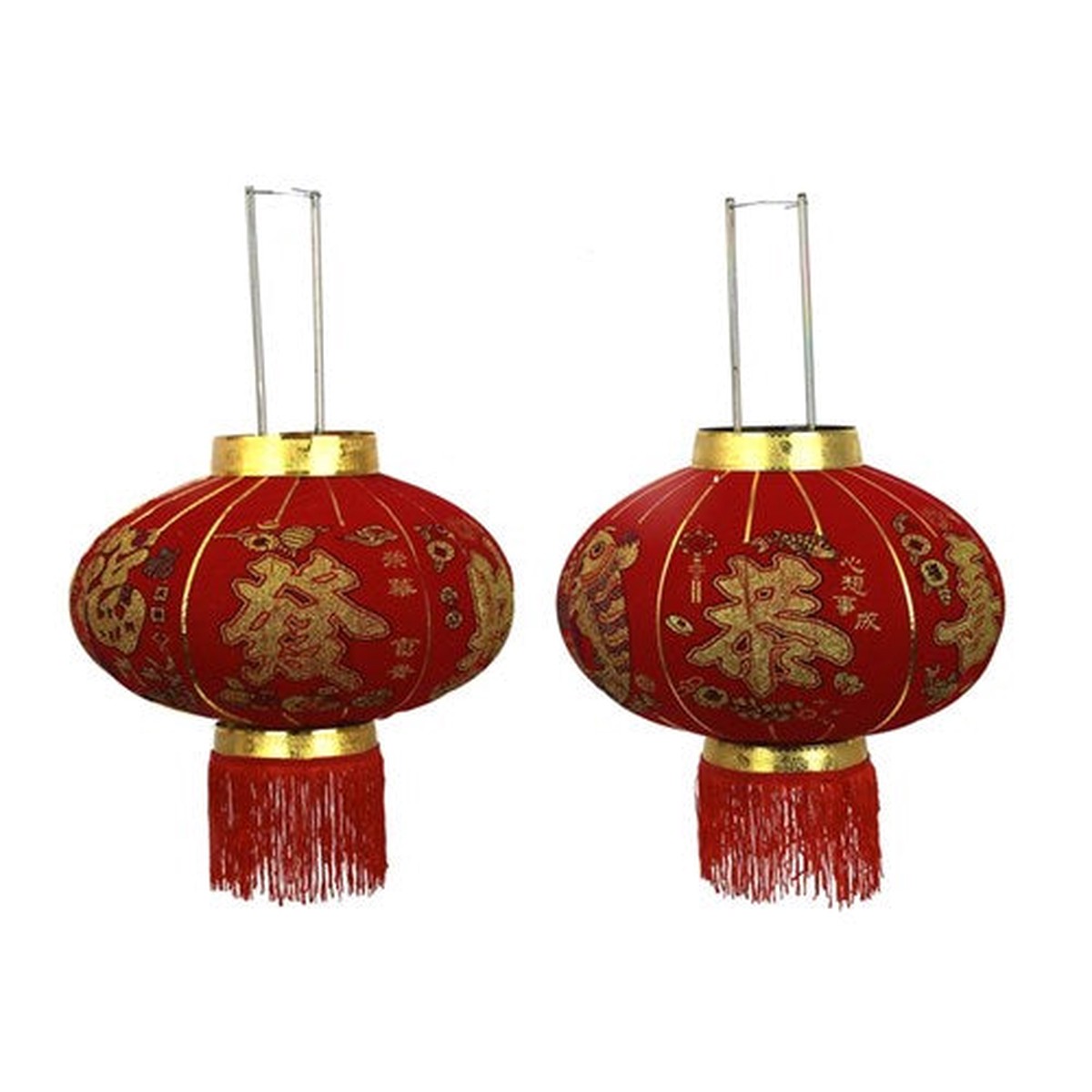 Flannelette Red Lantern 40cm 2 Assorted