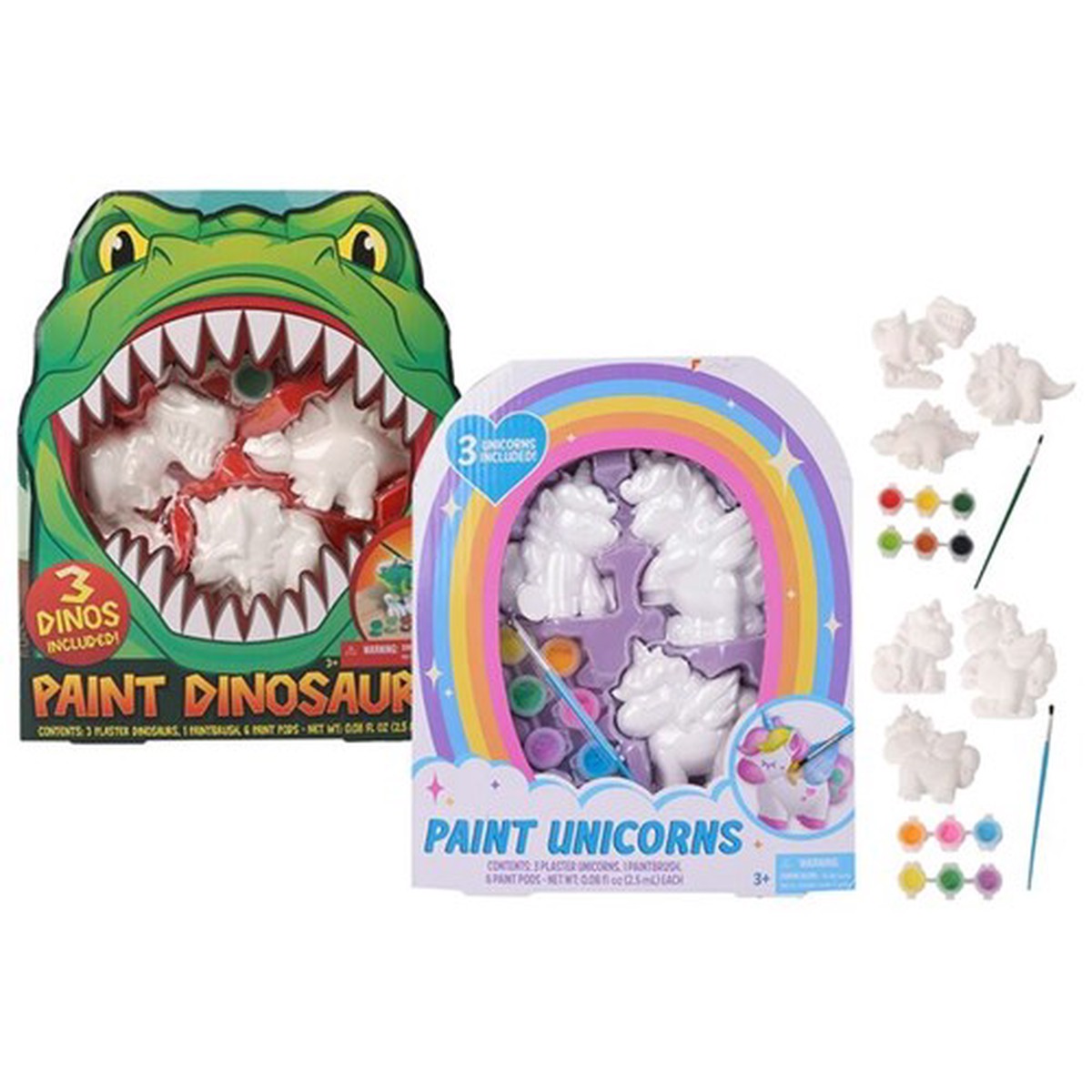 10pce 3D Dino/Unicorn Plaster Paint Set