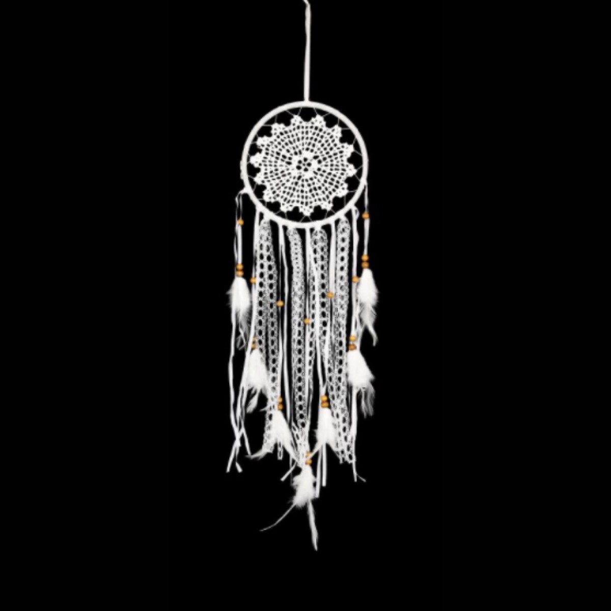 White Crochet Dream Catcher 16cm