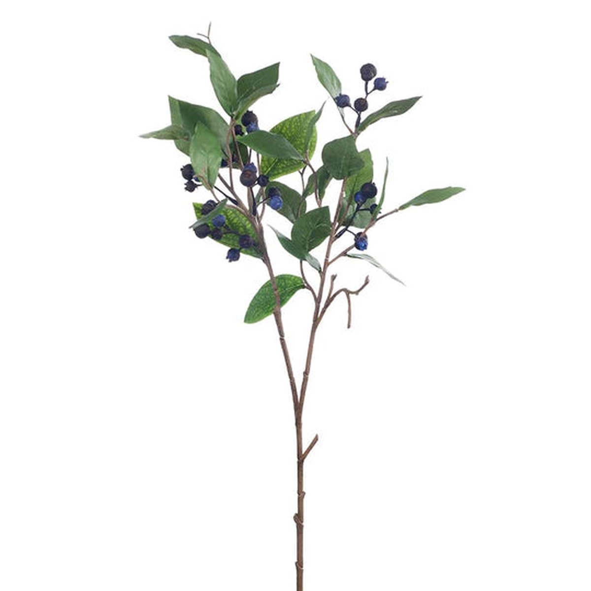 ARTIFICIAL FLOWER Berry Leaf Spray Dark Blue (73cml)