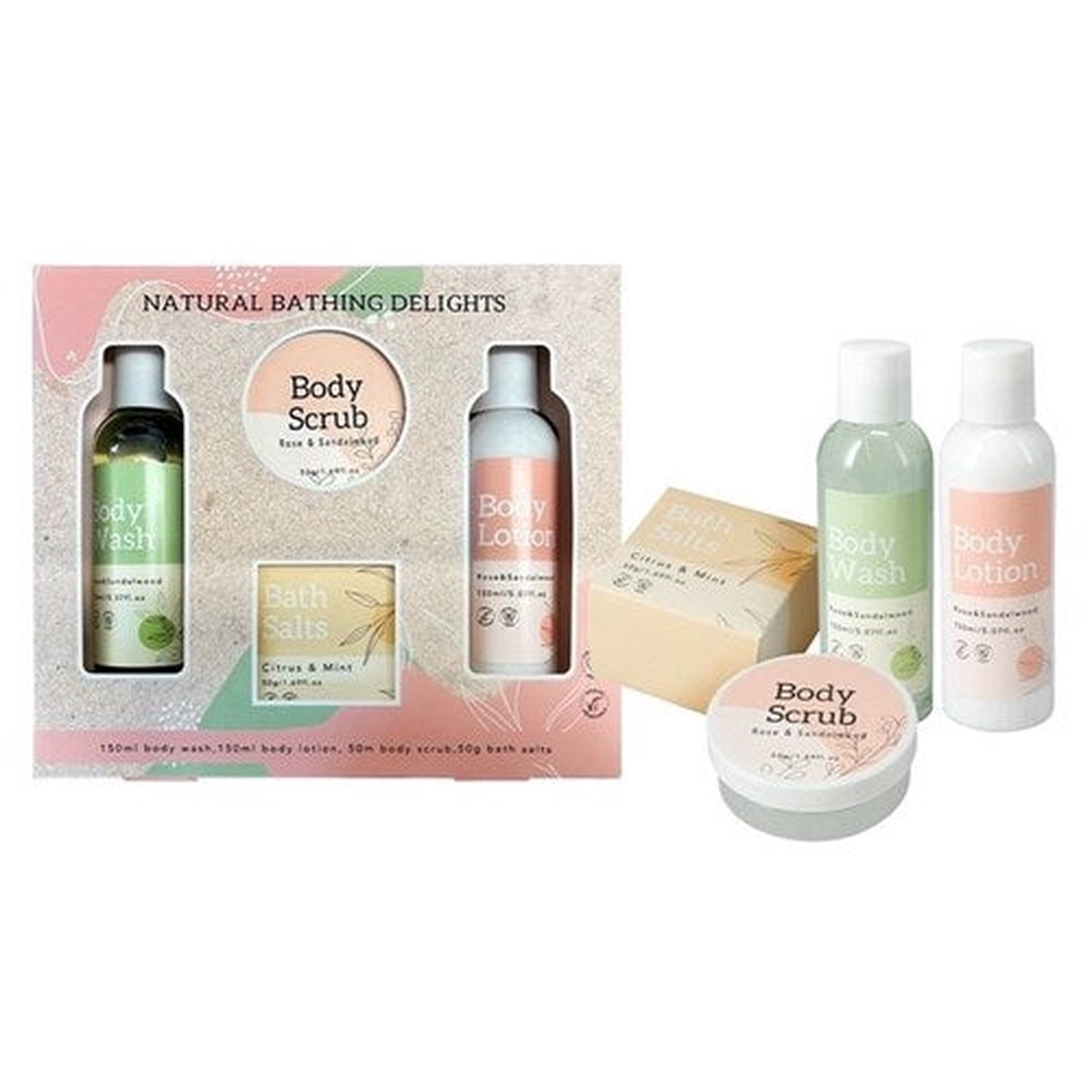 Bath Care Set in Gift Box 2 Assorted 4pc