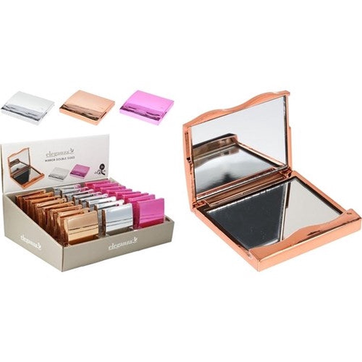Make Up Mirror 70x65mm 3 Assorted