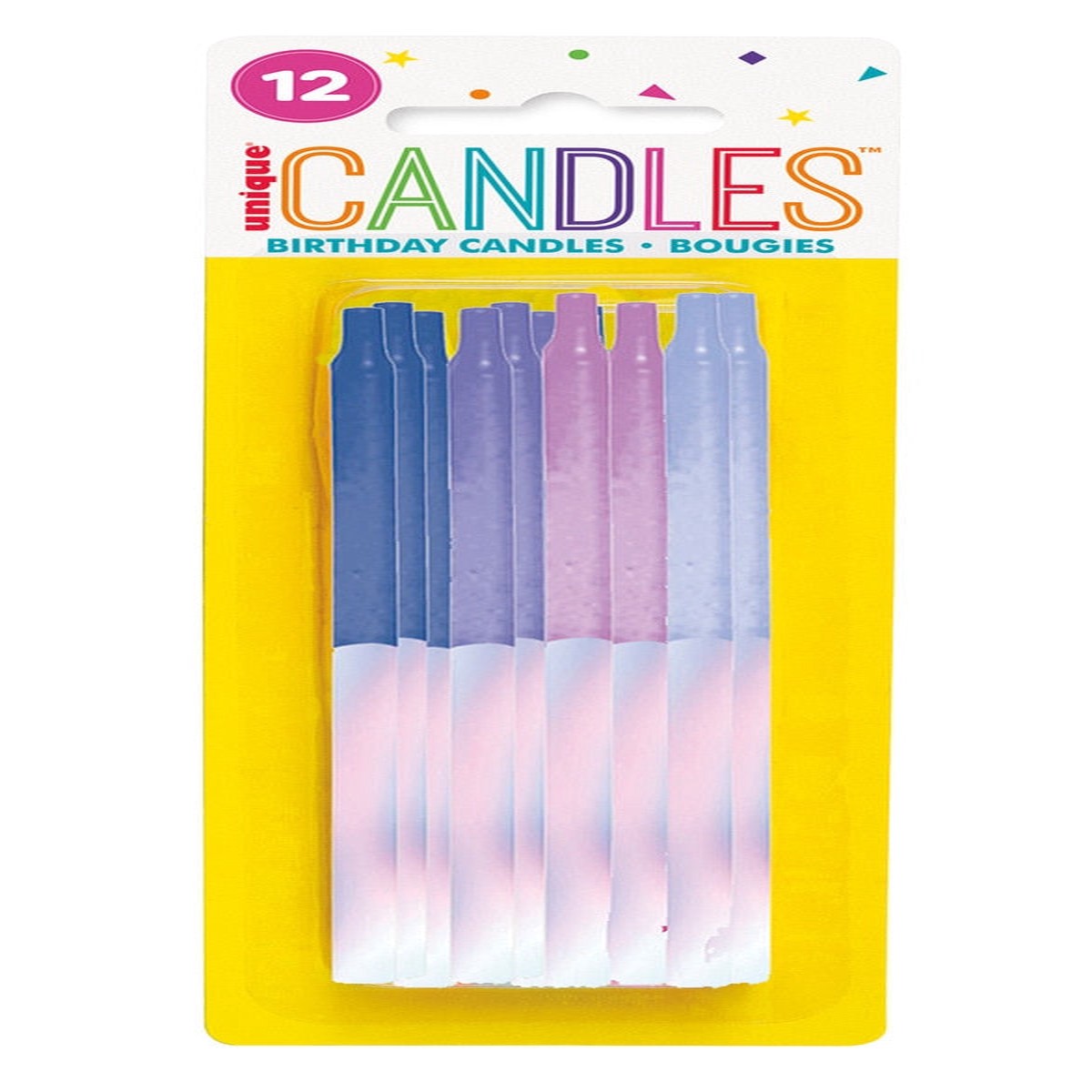 12 IRD MET ASST BDAY CANDLE-5in