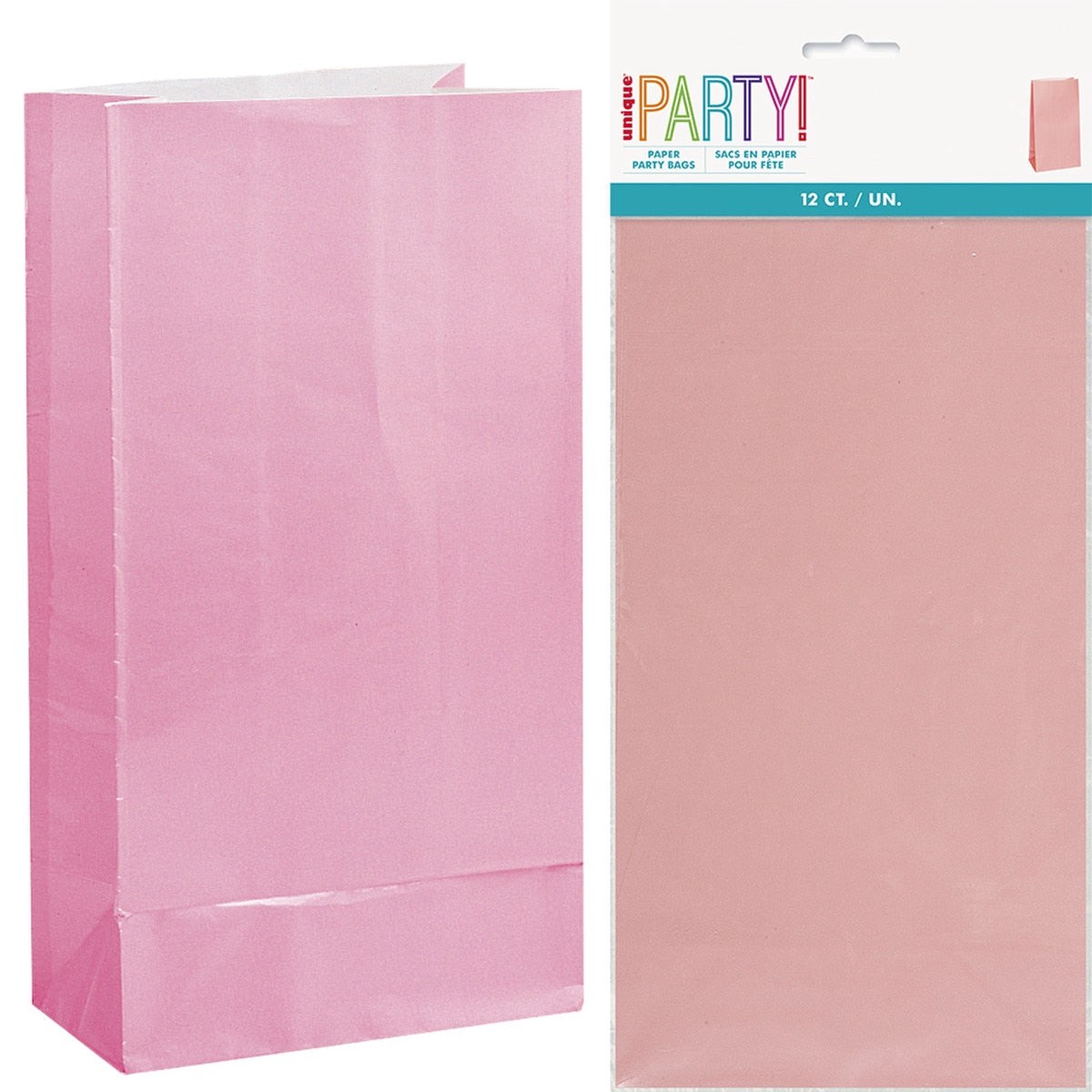 12 Paper Bags - Lovely Pink