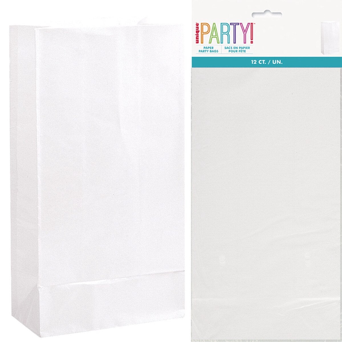 12 Paper Bags - White