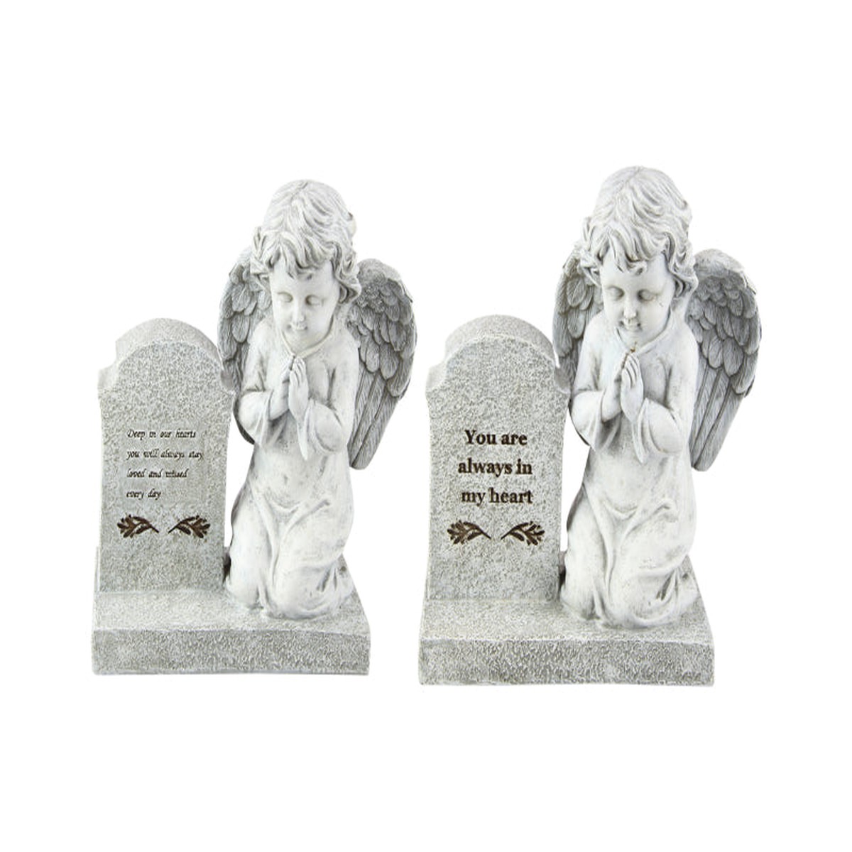 28CM PRAYING ANGEL MEMORIAL PLAQUE 2 ASS