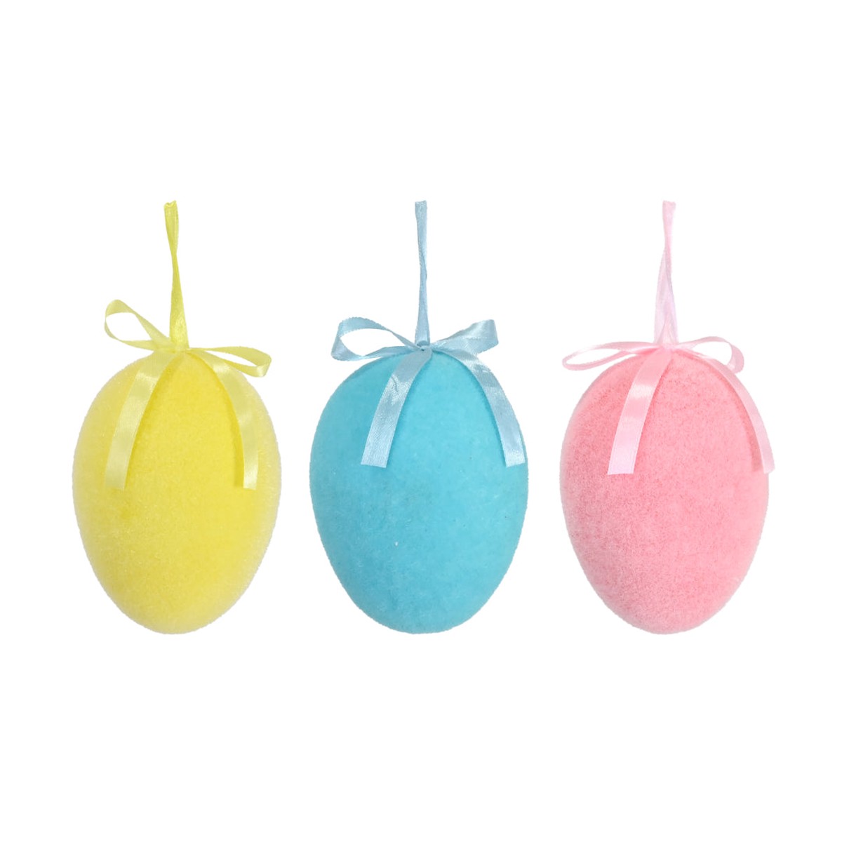 Easter Hanging Flocked Egg 12cm Assorted